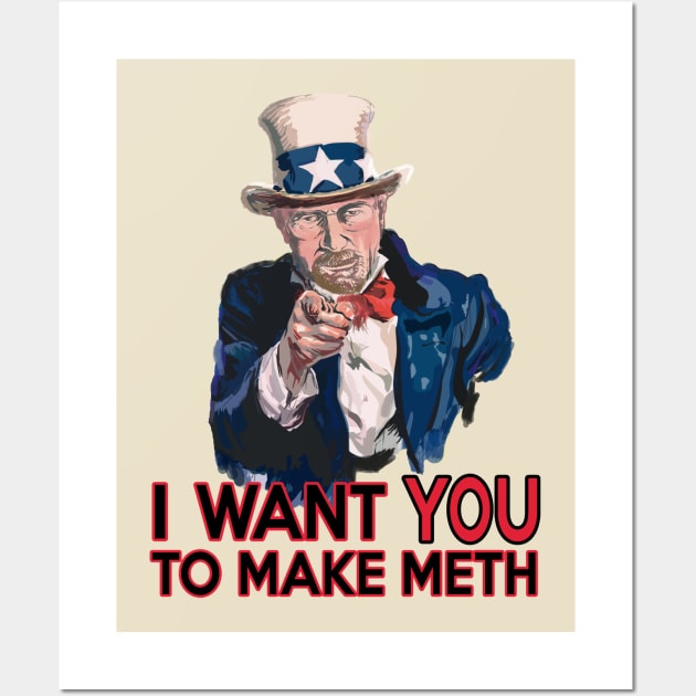 Walter White Uncle Sam Wall Art by VintageTeeShirt